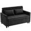 Canapé-lit coulissant de 56,9 po avec canapé-lit réversible, poches latérales, deux ports USB et support de téléphone pour le salon, noir-1872259721