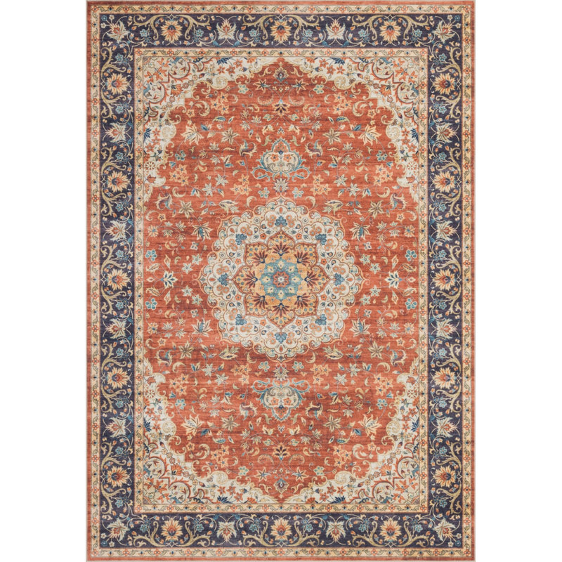 Eaglin 4A9C6F22B8A54939BCD6736E0F93D1C7 Red Area Rug, 94" x 118"