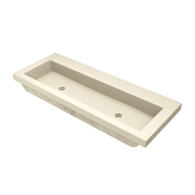Lavabo de salle de bain en béton rectangulaire encastré sur le comptoir de 48 po fabriqué à la main NativeStone