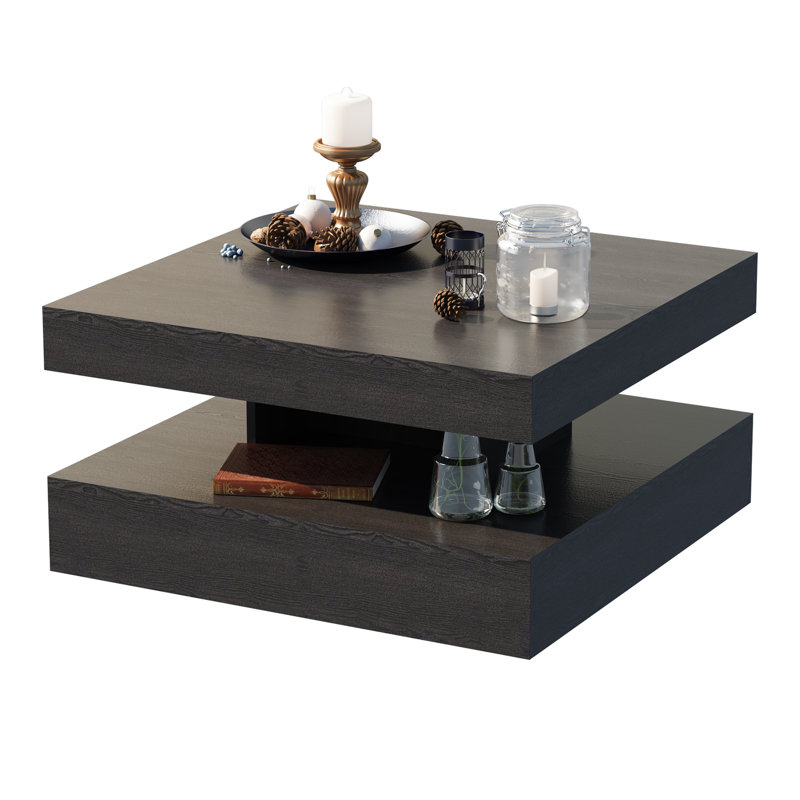LED Coffee Table with Storage Modern