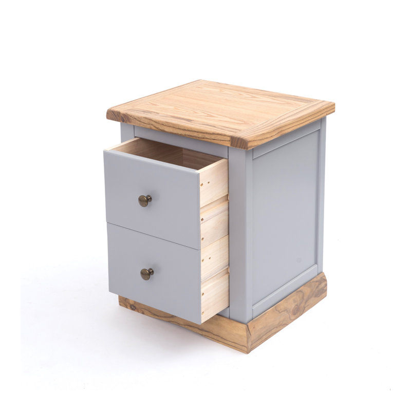 Conn 45cm W Solid + Manufactured Wood Bedside Table, Brown