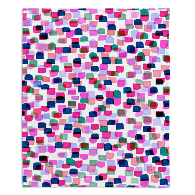 Couverture sherpa douce "rétro mod points ii