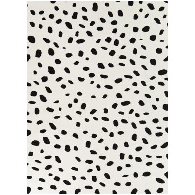 Tapis blanc à motif abstrait Breydin