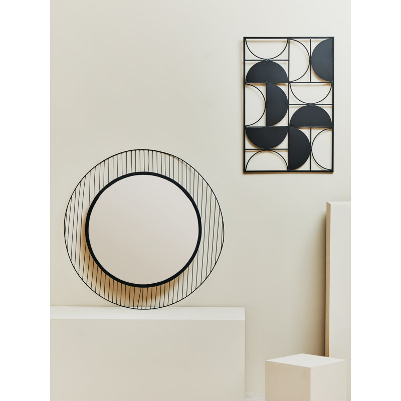 Demaria Metal Round Wall Mirror