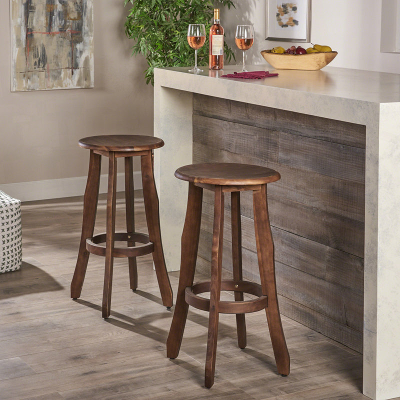 Tabourets de bar à dossier extérieur, Marron foncé