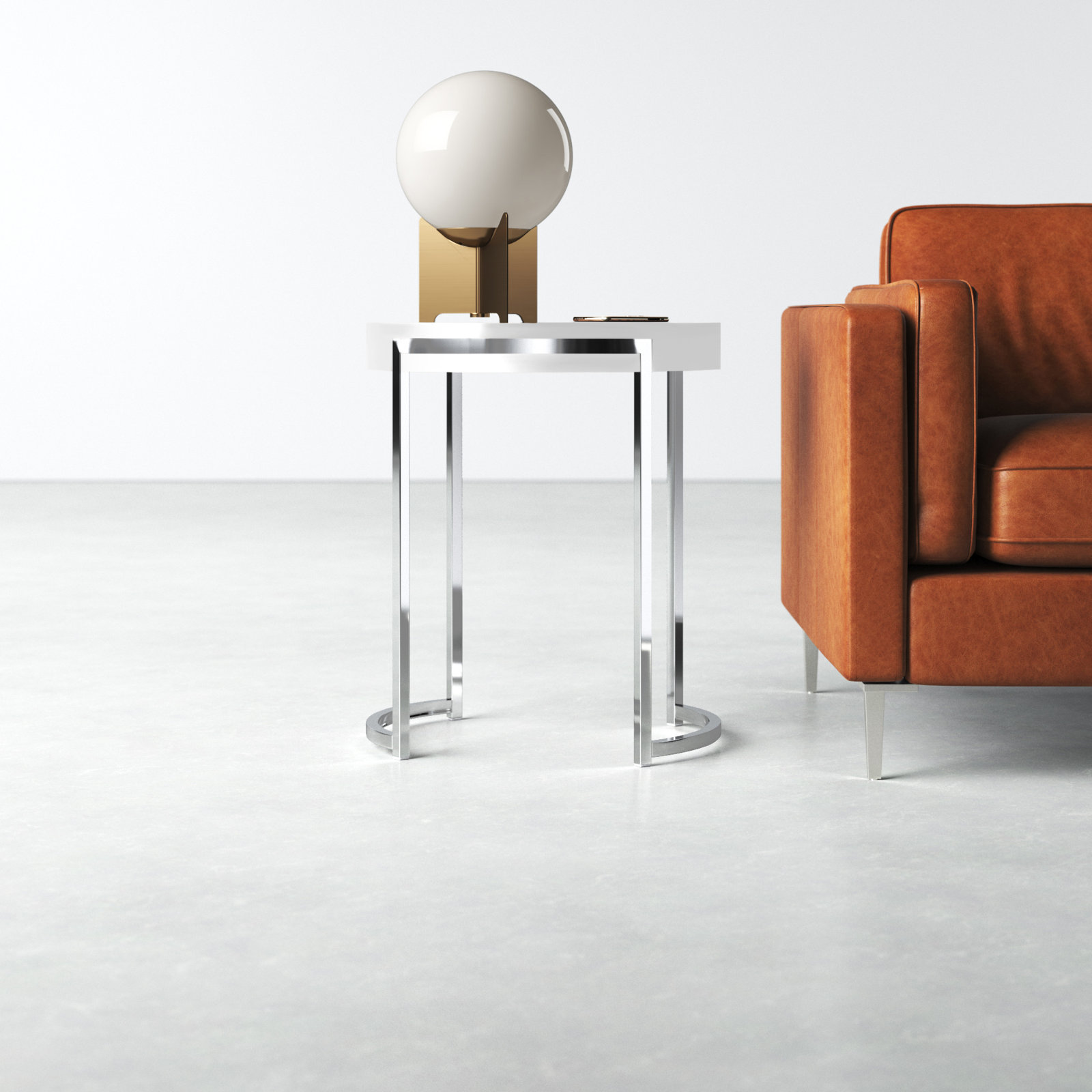 Beal End Table, White