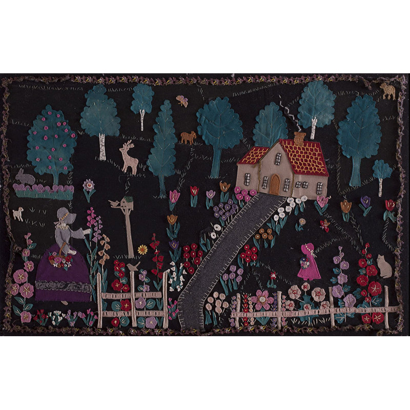 Antique Applique America Flat Weave Quilted Rug
