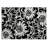 2' X 3' Black and Ivory Floral Washable Non Skid Indoor Outdoor Area Rug