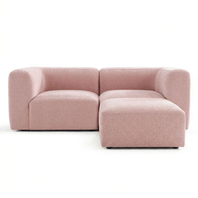 Canapé d'angle modulaire en boucle moderne avec pouf, design discret