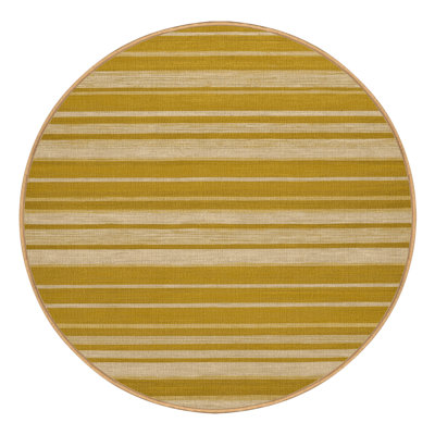 Tapis brun à rayures horizontales lavable à la machine