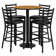 Aniket 30'' Round Laminate Table Set with Round Base and 4 Ladder Back Metal Barstools