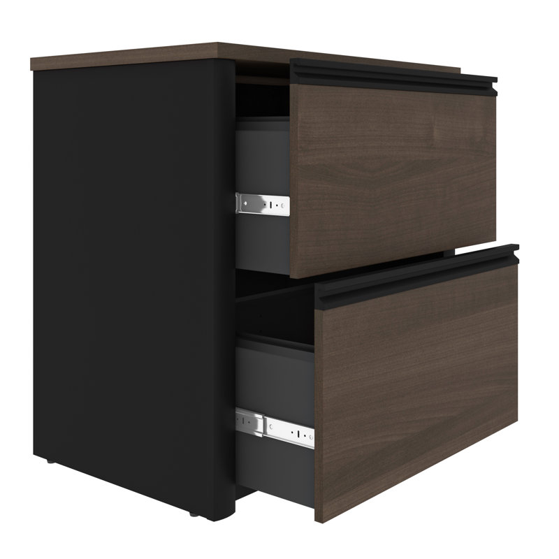 Oriano 30.5'' Wide 2 -Drawer File Cabinet, Antigua/Black