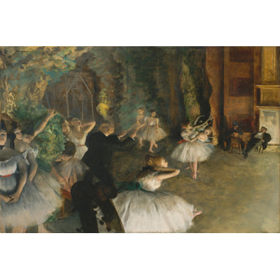 The Rehearsal Of The Ballet Onstage by Edgar Degas - Wrapped Canvas Art Prints