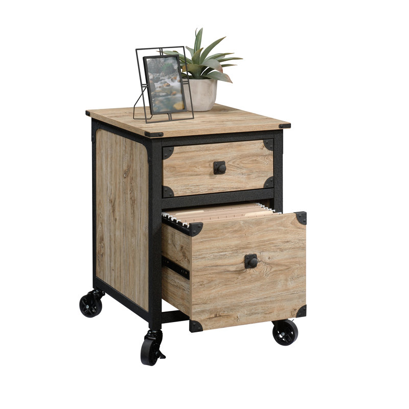 Classeur avec tiroir coulissant lisse, finition beige et naturelle, Naturel