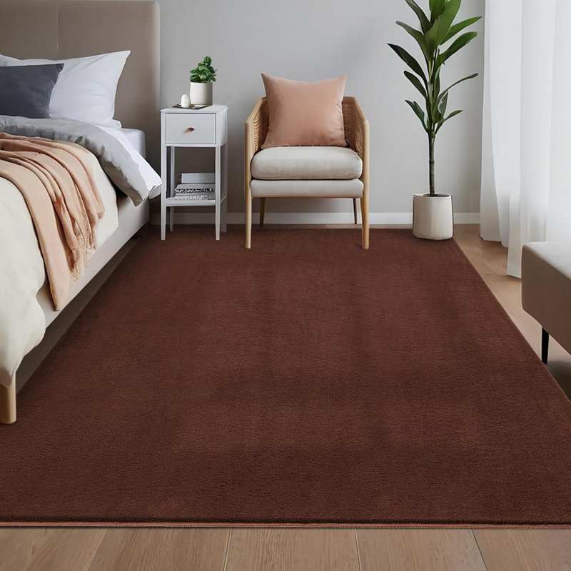 Runner Rugs 2x6 Solid Thick Shag Rug Soft Anti-Slip Washable Rugs Easy Cleaning Wool Carpet Hallway Laundry Room Nursery Entryway Black 2x6