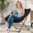 Foldable Lounge Chair for Adults, Steel Frame Soft Synthetic Fur Chair No Assembly Required, for Living Room Bedroom Apartm-1168412498