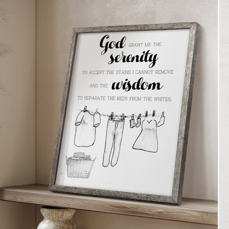 Laundry Serenity Framed Print - Solid Wood, 11" H x 9" W