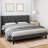 Platform Bed Frame With Upholstered Wingback Headboard, No Box Spring Needed-723876567-723876564