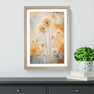 Dandelion Contemporary Art - Framed Print