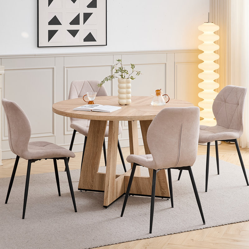 Dining Set, Beige, Light Brown