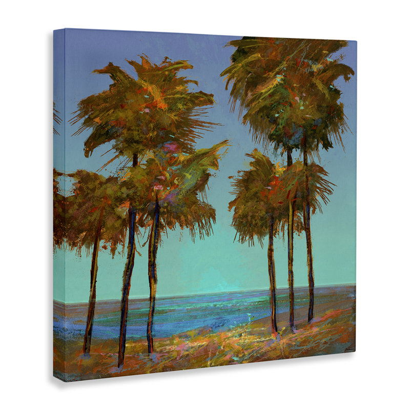 «Looming Green Palms», art mural sur toile par Michael Tienhaara, H 24 po x l 24 po