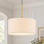 Suspension Lunelle à 1 lumière, abat-jour conique en tissu, à intensité variable