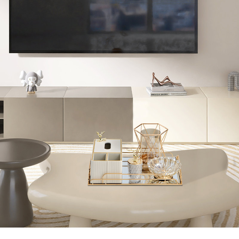 Bathroom Accessory Set, White/Gold