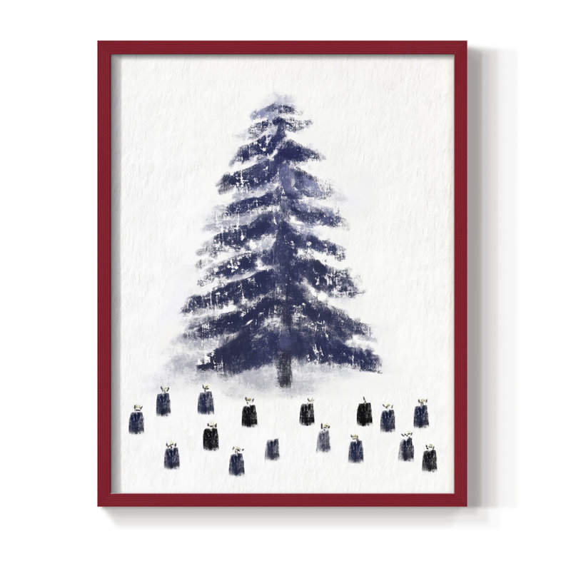 Reproduction encadrée - bois massif, H 21 po x l 17 po, Rouge