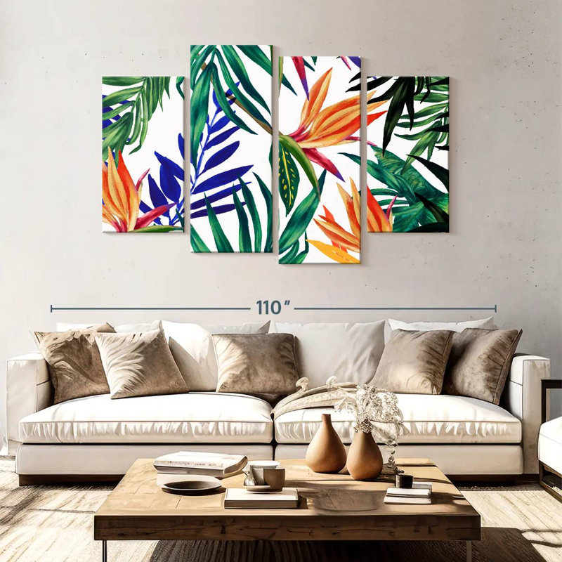Harnek, feuillage tropical vibrant, H 54 po x l 84 po