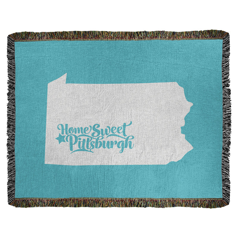 Jeté en coton tissé pittsburgh pennsylvanie, l 37 po x L 52 po, Bleu sarcelle