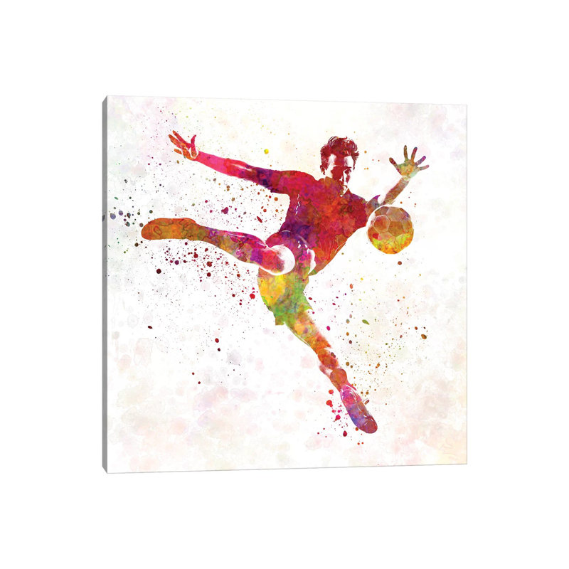Man Soccer Football Player VIII by Paul Rommer - Wrapped Canvas Gallery-Wrapped Canvas Giclée