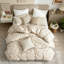 Housse de couette florale grand format 3 pièces en microfibre brossée style jardin rétro avec fermeture à glissière-131656066