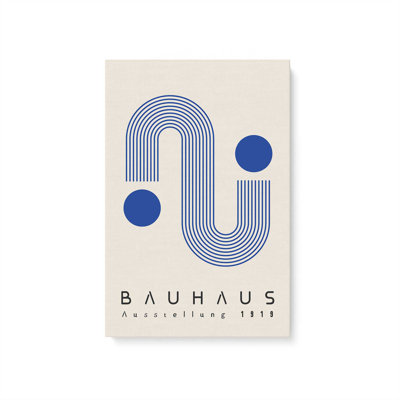 Linhaus Bauhaus linéaire sur toile bleue