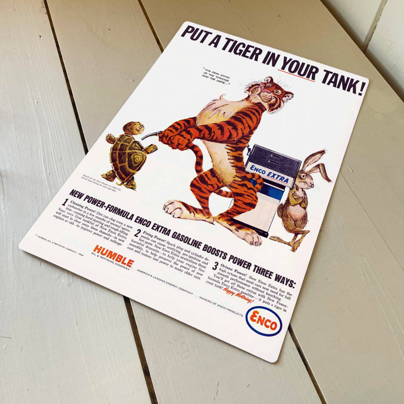 Esso Put A Tiger In Your Tank Hare - No Frame Print on Metal