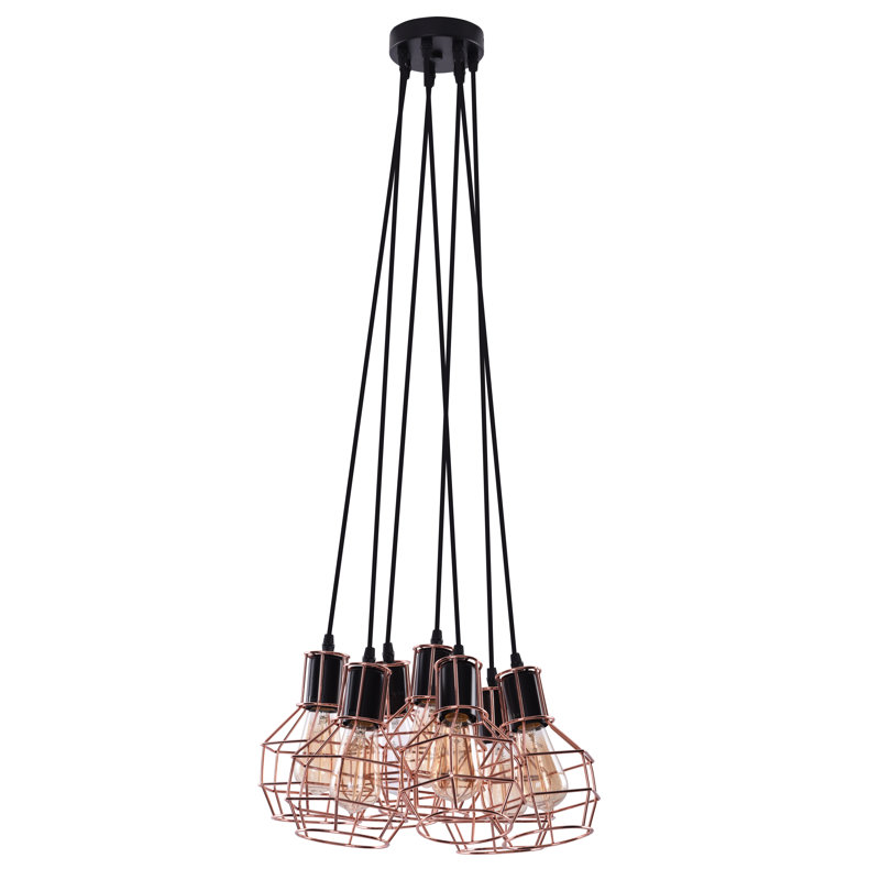 Carron 7 - Light Black Cluster Pendant