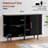 47" Sideboard Buffet Cabinet with Storage Cabinet with Tambour Slide Doors&Shelves, Fluted Storage Cabinet with Curvy Edge, Accent Console Buffet Cabinet,-695261161