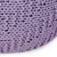 Pouf décoratif/coussin de sol en coton tricoté lavande, pouvant supporter jusqu'à 90 kg, pour une détente optimale.
