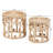 Baxton Studio Bowie Modern Bohemian Natural Brown Rattan 2-Piece Nesting End Table Set