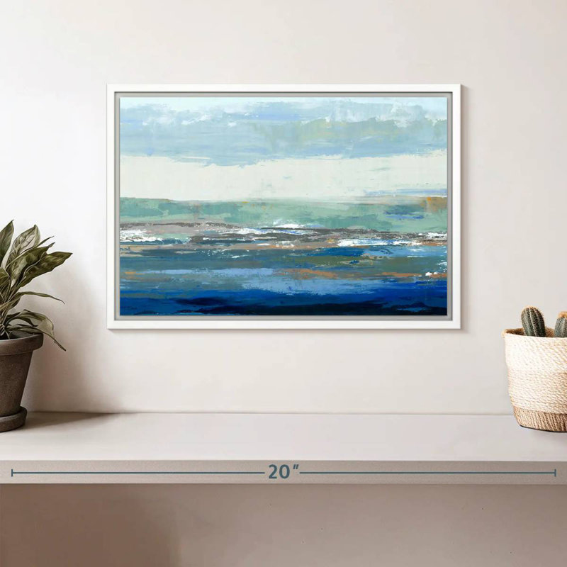 Une grande vague, Cadre flottant blanc, 13 po x 9 po