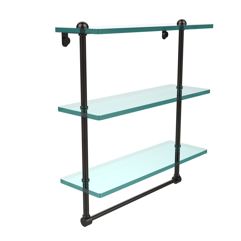 Étagère 3 pièces avec barre à serviettes Gober, 16 po, Bronze huilé