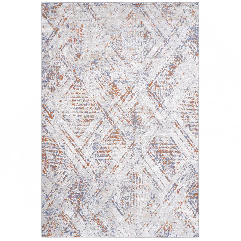 Tapis beige / géométrique 8 x 10, Rectangle 7 pi 9 po x 10 pi