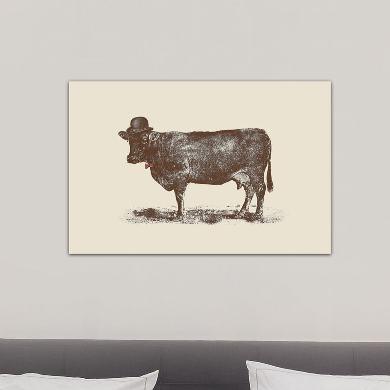 « cow cow », reproduction d’art sur toile tendue, H 8 po x l 12 po x P 0,75 po