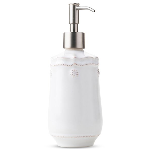 OXO White 12 oz. Capacity Deck-mount Soap and Lotion Dispenser at
