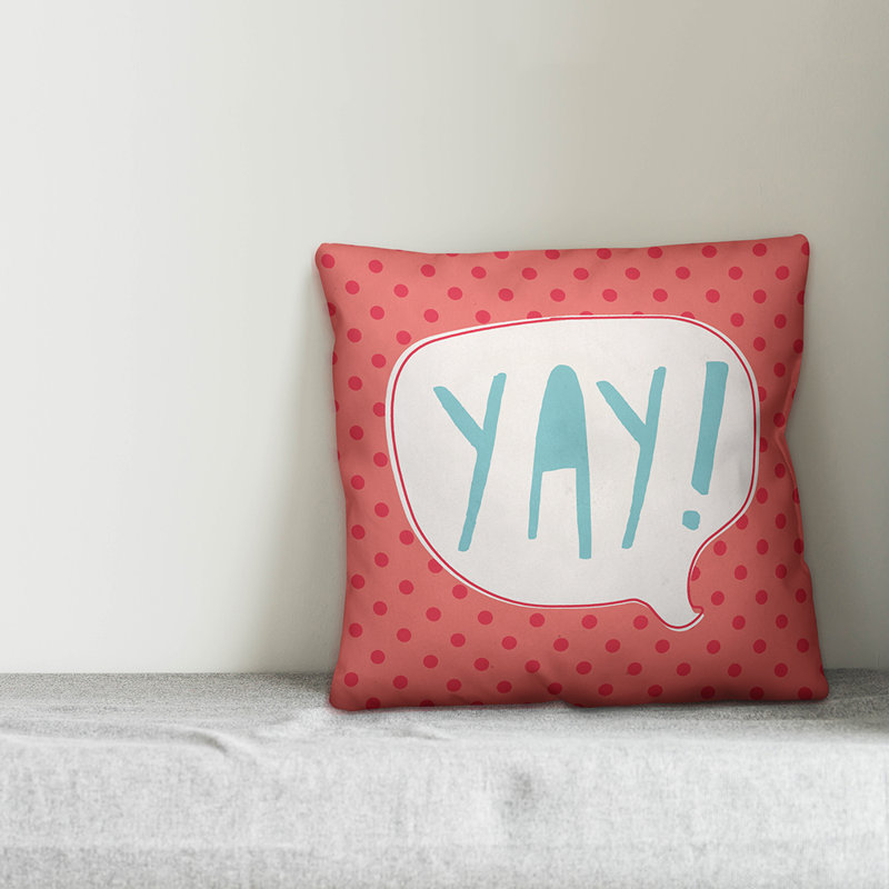 Yay! Yay! Coussin décoratif, Rose