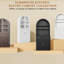 Vitrine de rangement arquée de 70,5 po de hauteur avec portes en verre et tablettes ajustables-1275464105