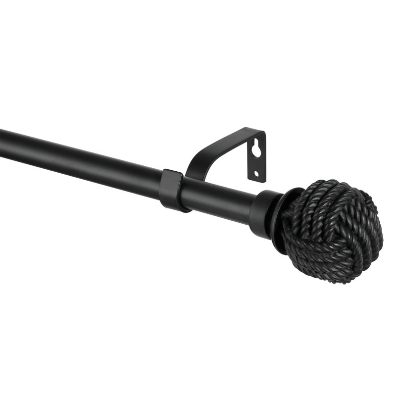 Debuono Adjustable Single Curtain Rod Overall Width x 0.75" Diameter, 48" - 84"