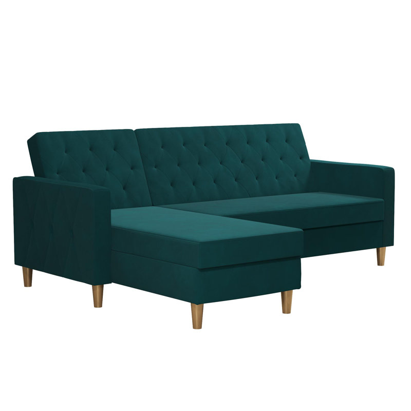 3 Seater Sofa Bed, Green Velvet