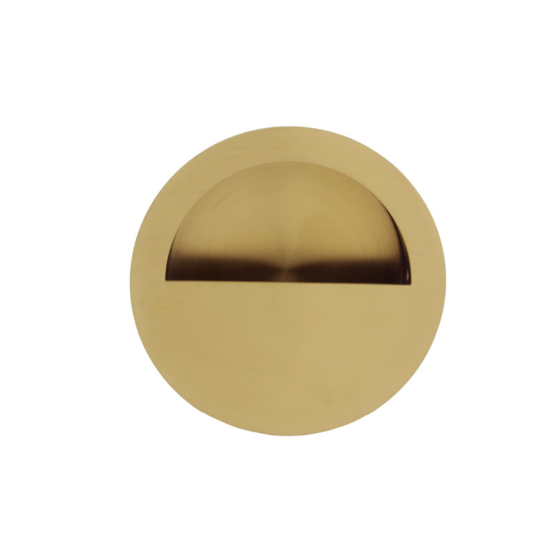 Plaque de poignée ronde 3,54 "avec poignée, Laiton satiné