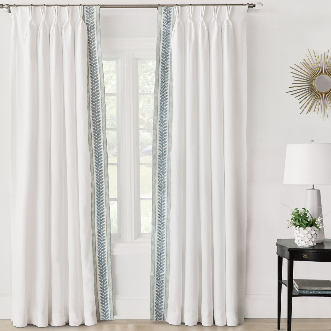 Amberlynn 100% Linen Room Darkening Curtain Single Panel Eastern Accents Size per 