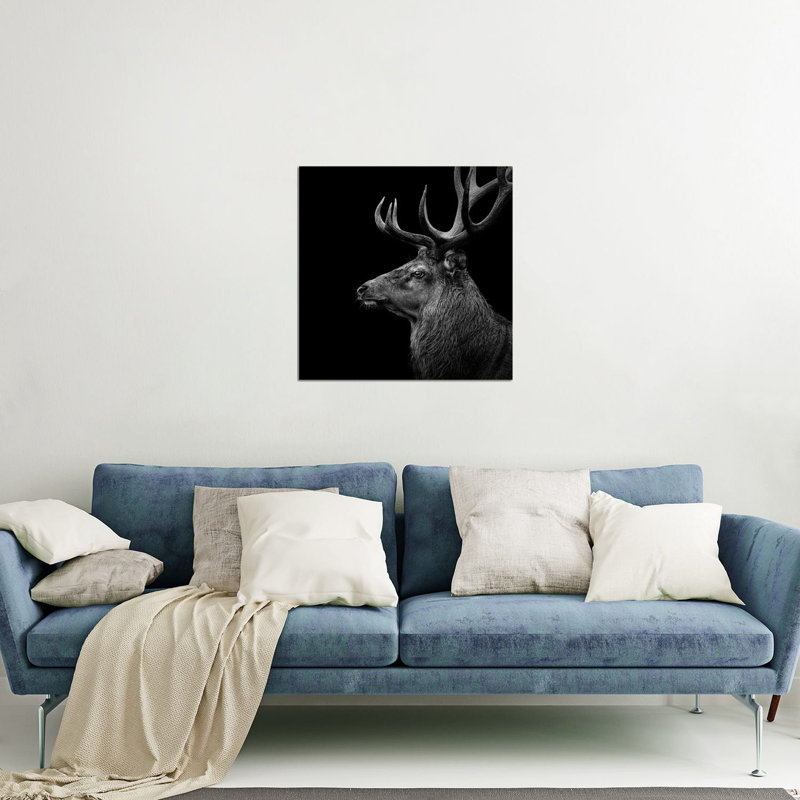 «Deer in Black & White» par Lukas Holas - photographie sans cadre, H 24 po x l 24 po x P 0,25 po